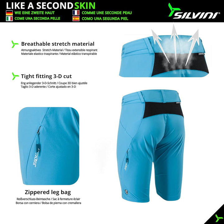 SILVINI Alma Fahrradhose Damen Radshorts 3XL Lake, 3XL Lake