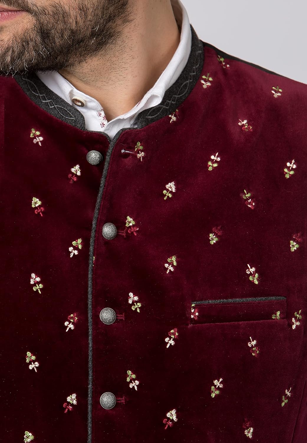 Stockerpoint Herren Weste Vittorio Trachtenweste 46 bordeaux, 46 bordeaux