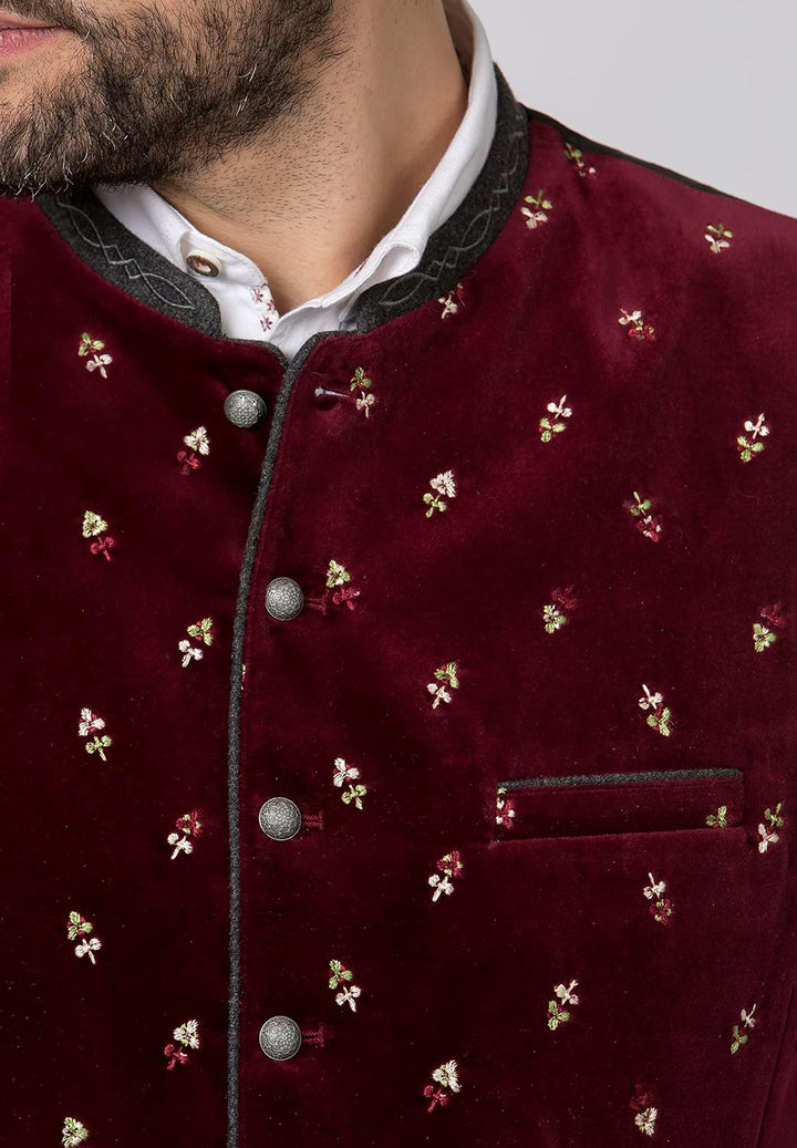 Stockerpoint Herren Weste Vittorio Trachtenweste 46 bordeaux, 46 bordeaux