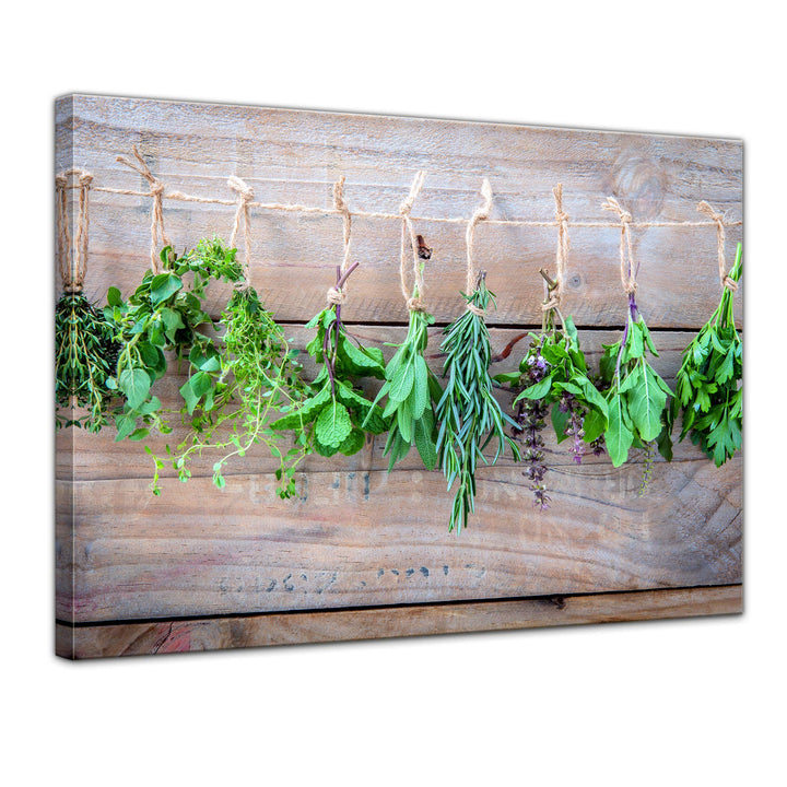 Bilderdepot24 Bild auf Leinwand | Küchenkräuter | in 80x60 cm als Wandbild | Wand-deko dekoration Wo