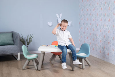 Smoby - Kid Tisch Weiss – Design Kindertisch für Kinder ab 18 Monaten, für Innen und Aussen, Kunstst