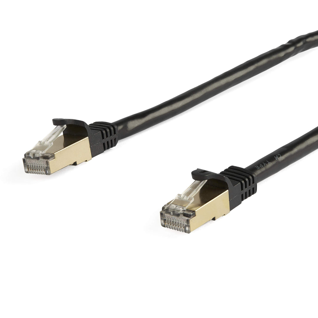 StarTech.com 6ASPAT10MBK Patchkabel CAT6a (10 m, schwarz, RJ45-Snagless-Steckverbinder, CAT6a-STP-Ka