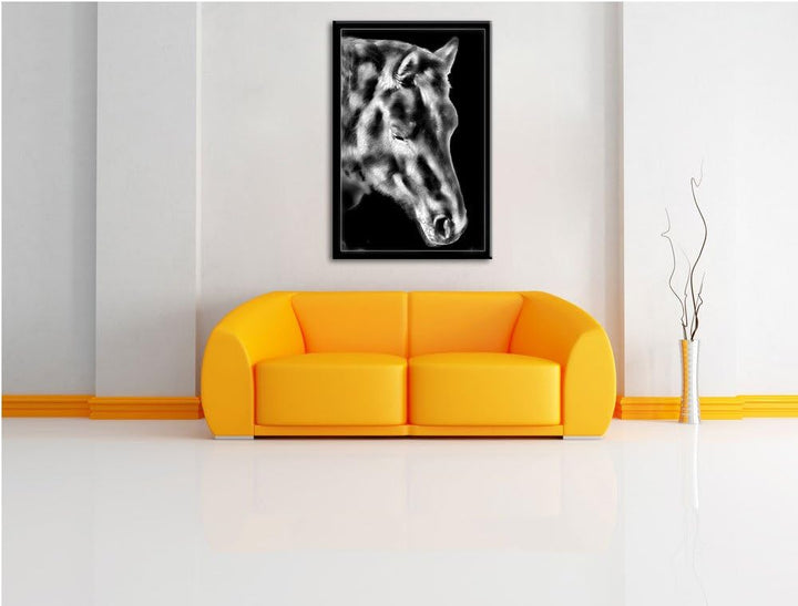 Pixxprint majestätisches Pferd als Leinwandbild/Grösse: 100x70 cm/Wandbild/Kunstdruck/fertig bespann