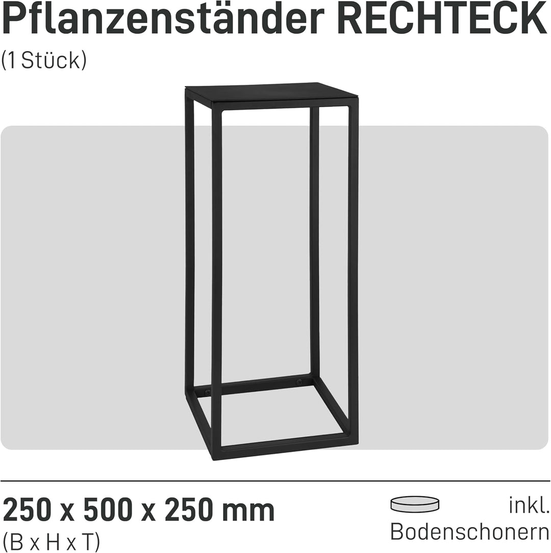 Natural Goods Berlin 1x Pflanzenständer RECHTECK Blumenhocker eckig aus Metall Innen- und Aussenbere
