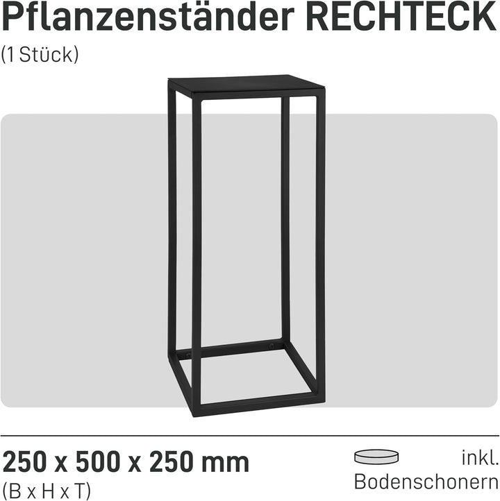 Natural Goods Berlin 1x Pflanzenständer RECHTECK Blumenhocker eckig aus Metall Innen- und Aussenbere