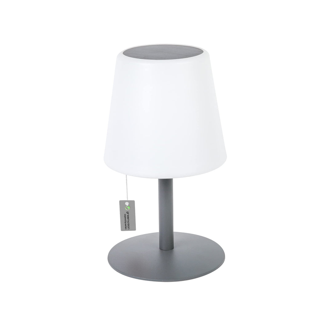 greemotion LED-Solar-Tischleuchte Outdoor, grau, Akku Tischlampe dimmbar
