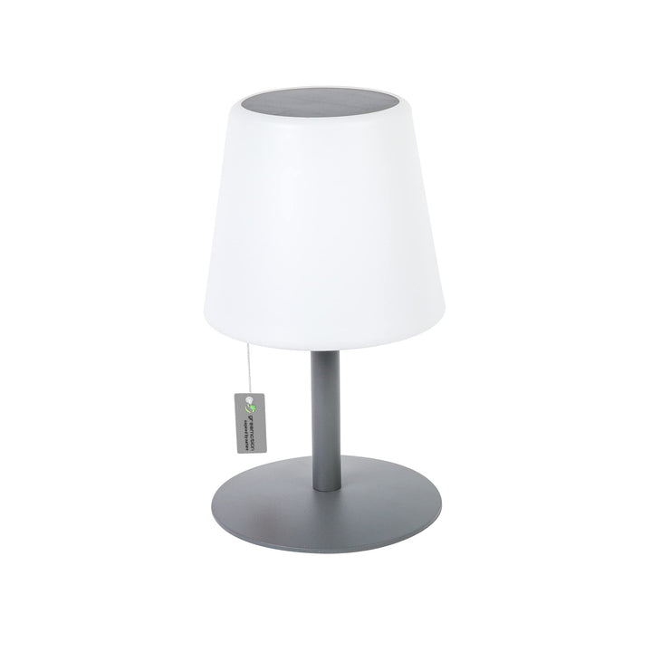greemotion LED-Solar-Tischleuchte Outdoor, grau, Akku Tischlampe dimmbar