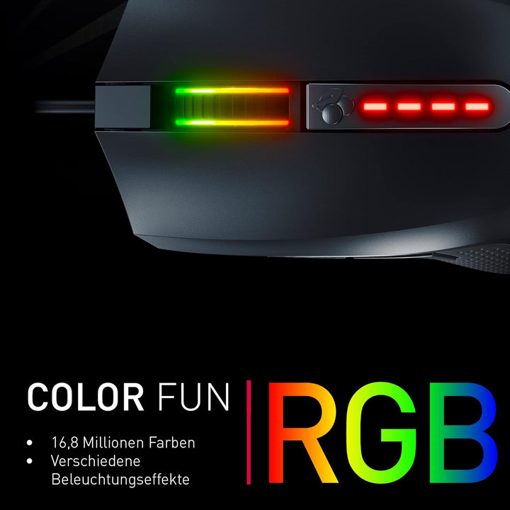 CHERRY MC 2.1, Kabelgebundene Gaming-Maus für Rechtshänder, Pixart Sensor bis 5000 DPI, Programmierb