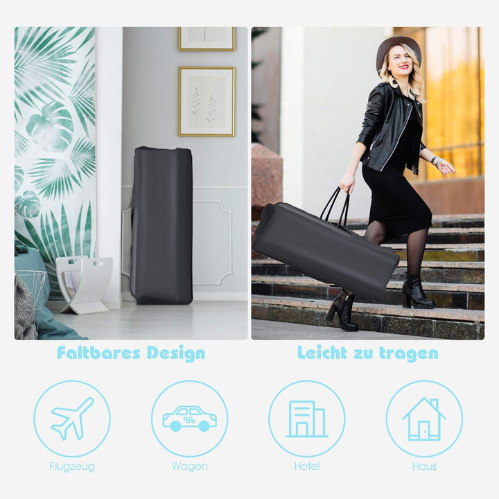 GOPLUS 4 in 1 Reisebett, Laufgitter Wiege Windeltisch, ab Geburt bis 15 kg, mit Matratze&Wickelaufla