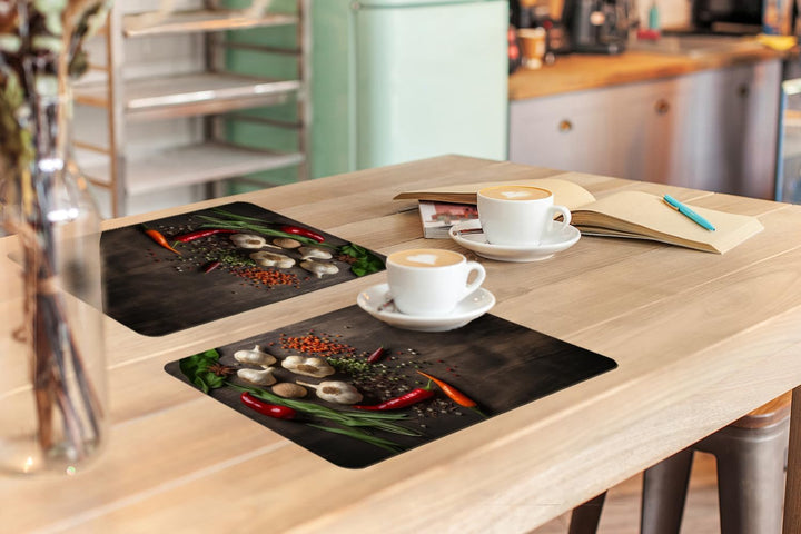 KitchenYeah© Platzsets Abwaschbar 6-Teilig 45x30 cm Tischsets Platzdeckchen rutschfeste Platzset Unt