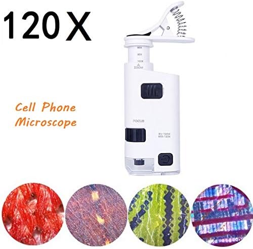 Mikroskop Lupe,Handy Mikroskop Objektiv mit 80-120-fach Einstellbarer Zoom-LED Handy-Mikroskop Mini-