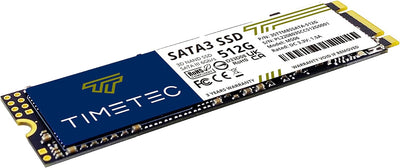 Timetec SSD 3D NAND TLC SATA III 6Gb/s M.2 2280 NGFF 64TBW Read Speed Up to 500MB/s SLC Cache Perfor