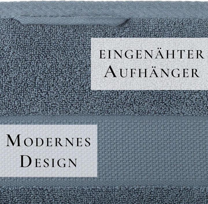 BANANALU 2 Handtücher Set 50x100cm 100% Baumwolle Gästehandtücher Handtuch Copen Blue 1 - Copen Blue