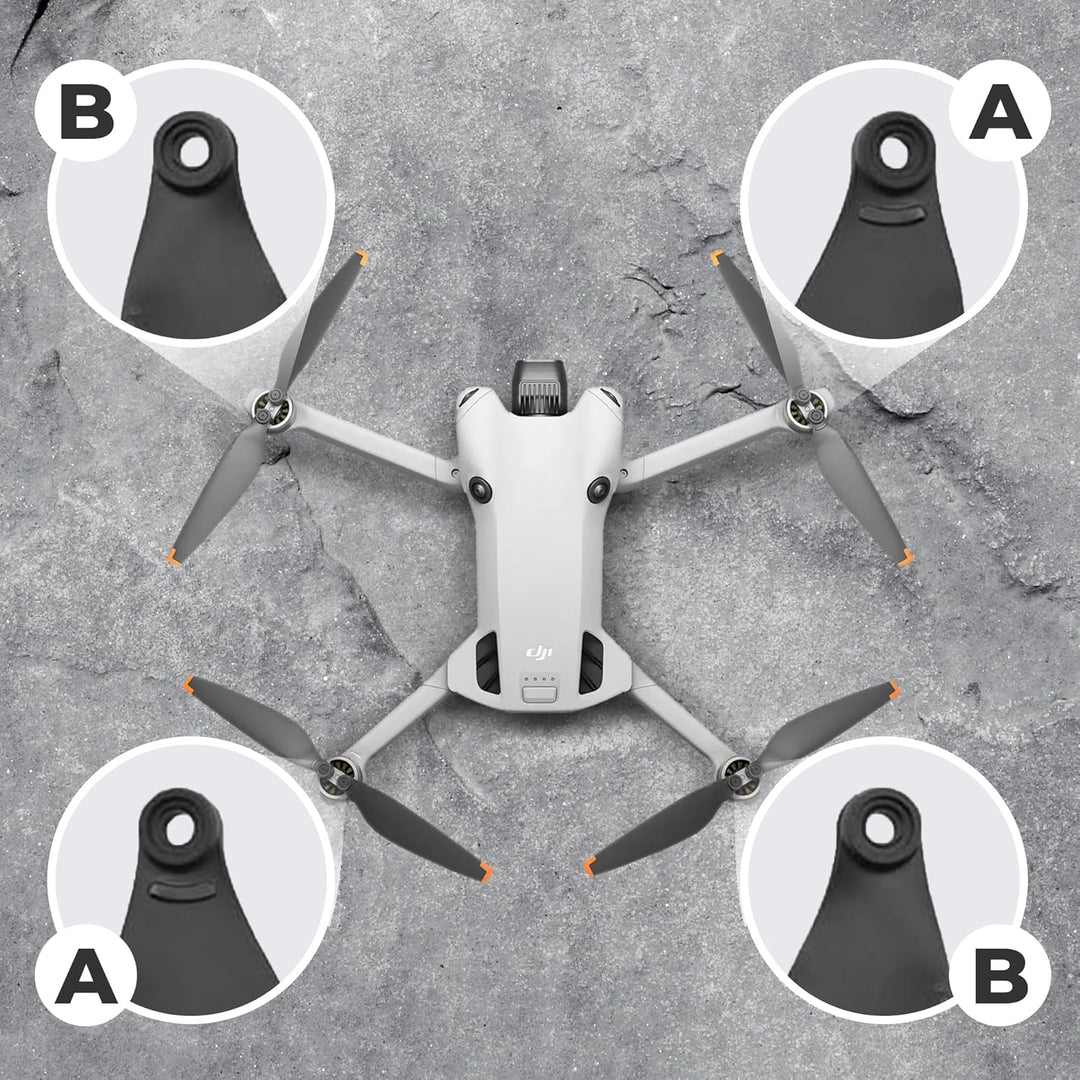 DERAY | Propeller für DJI Mini 4 Pro Drohne, TPU Gummi Spitze, Fly More Combo, leise ersatzpropeller