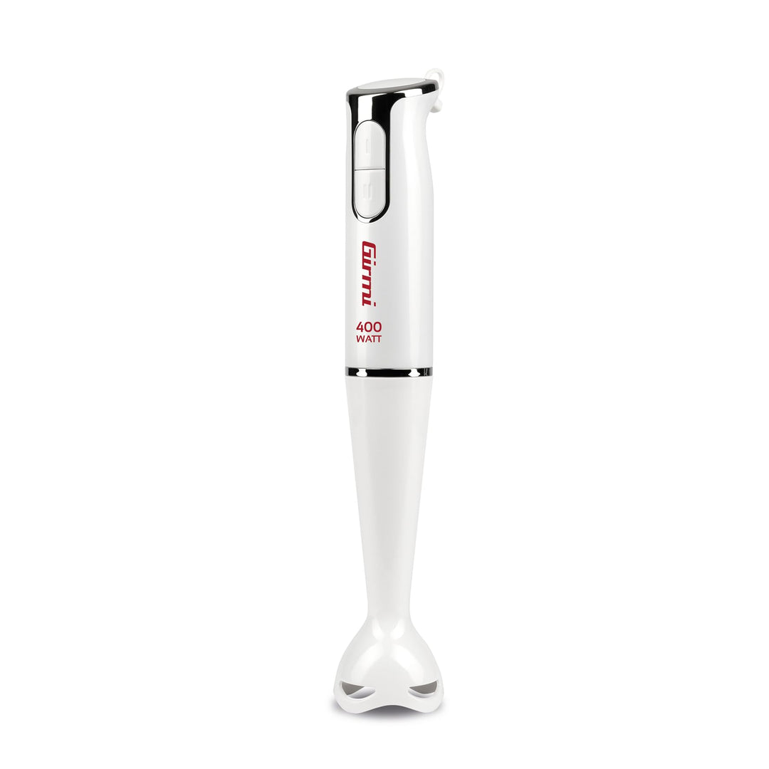 Girmi MX04 Stabmixer, 400 Watt, 2 Geschwindigkeitsstufen, DC-Motor, Edelstahlklingen, Weiss/Edelstah