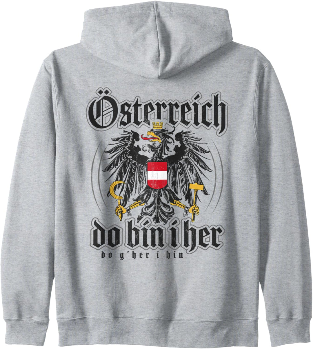 Österreich Do Bin I her Österreichische Flagge Austria Kapuzenjacke
