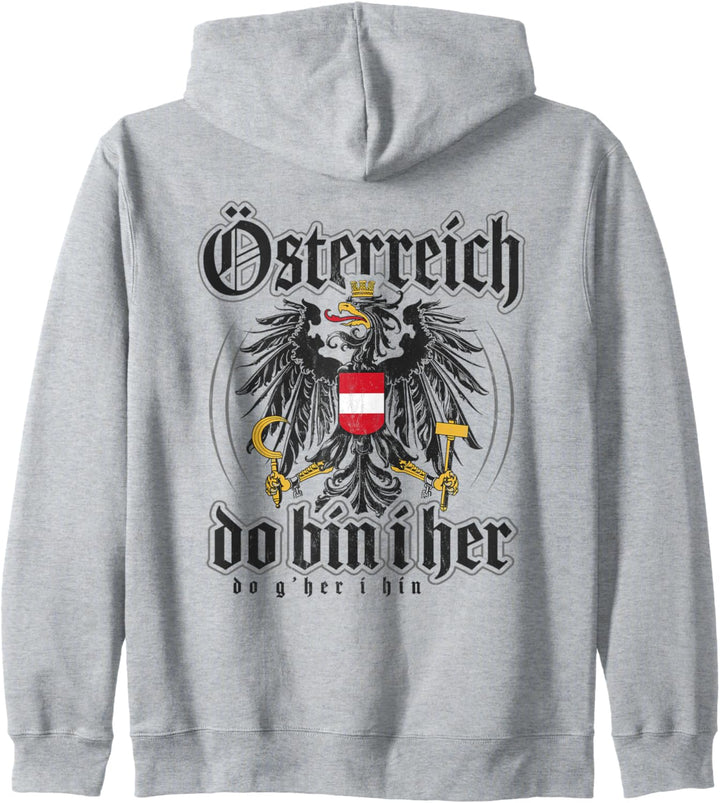 Österreich Do Bin I her Österreichische Flagge Austria Kapuzenjacke