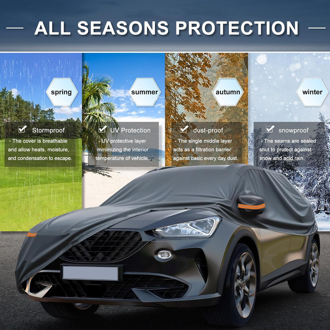 X Autohaux, Autoabdeckung für Hyundai Tucson aus 210D-PU für den Aussenbereich – vollständige Autoab