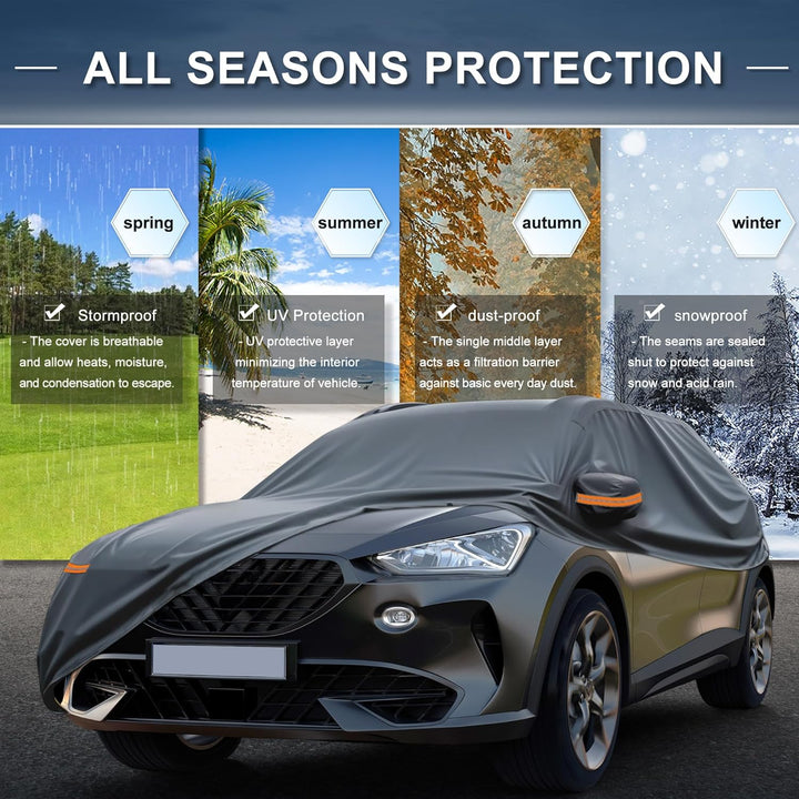 X Autohaux, Autoabdeckung für Hyundai Tucson aus 210D-PU für den Aussenbereich – vollständige Autoab
