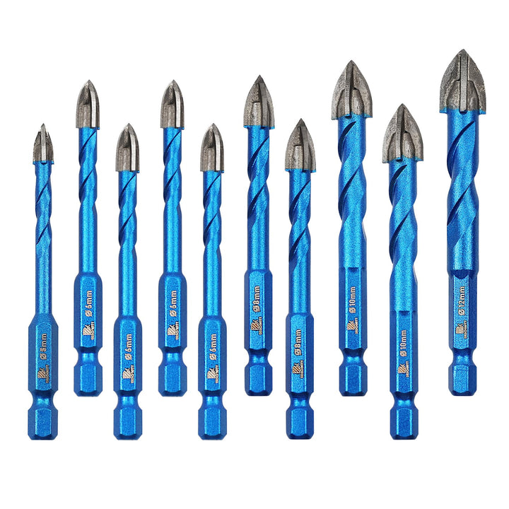 Fliesenbohrer Keramikbohrer Set Hartmetallbohrer 5/6/6/6/6/8/8/10/10/12mm Steinbohrer Bohrer Set mit