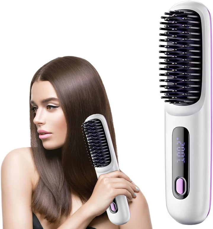Glättbürste Kabellos - Kabellose Haarglättbürste, Verbesserte Tragbare Styling-Bürste – Wiederauflad
