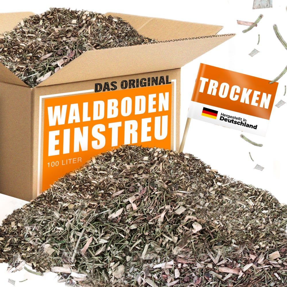Waldboden-Einstreu 100L getrocknet – saugstark & naturbelassen – kompostierbar – staubarme Reptilien