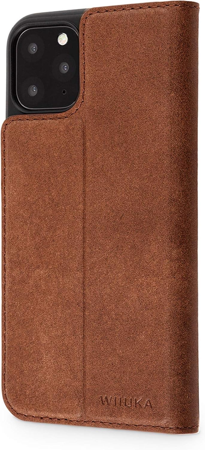 WIIUKA Echt Ledertasche - TRAVEL Nature - Hülle für Apple iPhone 11 Pro - ITALIENISCHES Leder - Vint