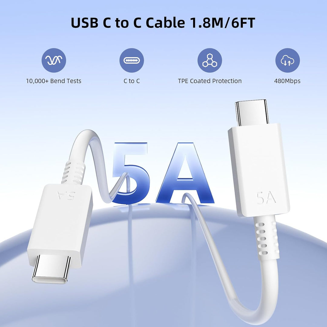 60W USB C Ladegerät Schnellladegerät für Samsung Galaxy S26 Ultra S25 S24 S23 Seriemit USB C Kabel 1