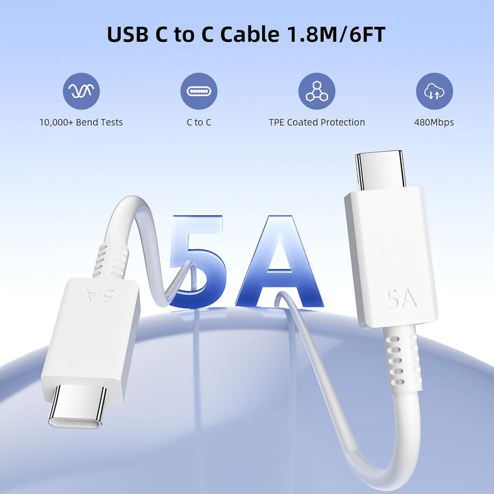 60W USB C Ladegerät Schnellladegerät für Samsung Galaxy S26 Ultra S25 S24 S23 Seriemit USB C Kabel 1