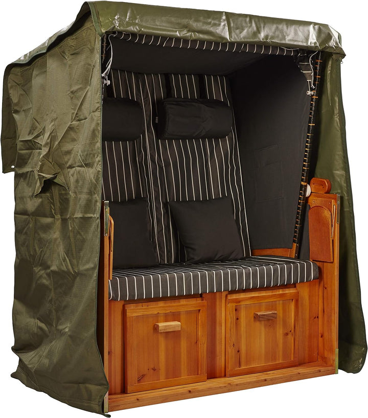 intergrill Strandkorbschutzhülle Deluxe 150 x 120 x 85cm 600D Ostsee Grün Abdeckplane Schutzhaube Bc