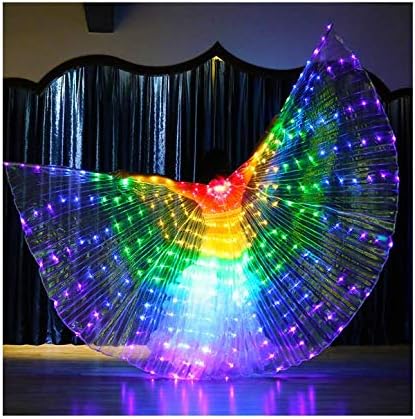 LAMF LED-Bauchtanz-Flügel mit Teleskopstab, leuchtende Schmetterlingsflügel, leuchtendes Performance