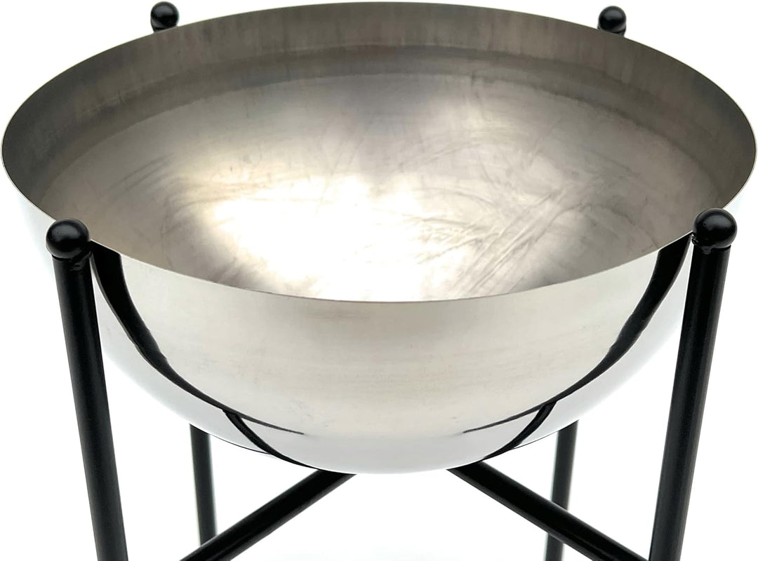 DanDiBo Blumenhocker Metall mit Topf Schwarz Silber 25-45 cm Blumenständer 96257 Blumensäule Modern