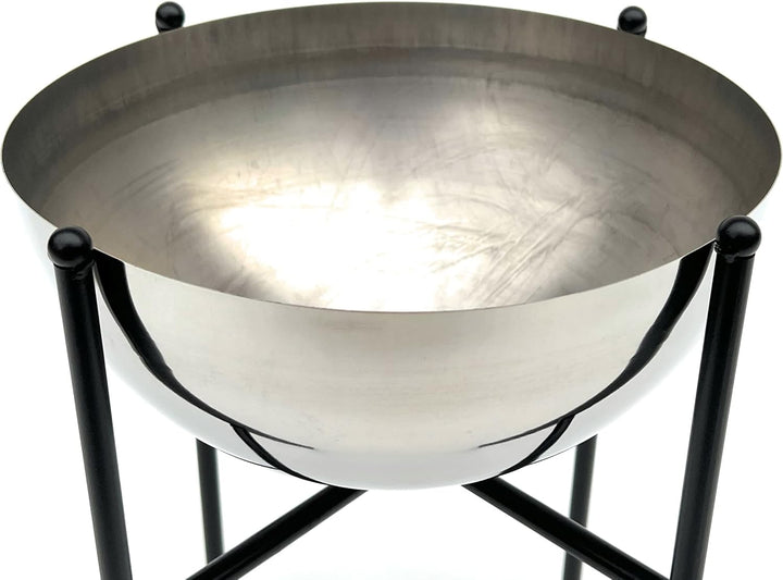 DanDiBo Blumenhocker Metall mit Topf Schwarz Silber 25-45 cm Blumenständer 96257 Blumensäule Modern