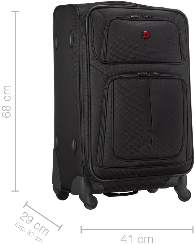 WENGER Sion Medium Weichschalenkoffer mit 4 Rollen, Trolley, Mittelgross, 72 (82) l, Erweiterbar, Da