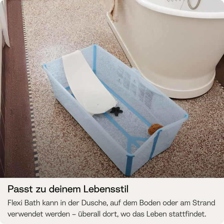 Stokke Flexi Bath (Sandy Beige) mit Newborn Support - Robust &amp; einfach zu verstauen - Bequem für zuh