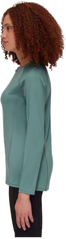 Mammut Selun FL Langarmshirt mit Logo für Damen, Dark Jade