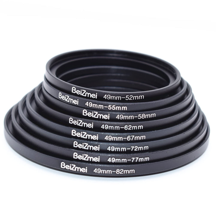 8Stück Kamera Objektiv Filter Ring Kompatibel für 49mm Kamera Objektiv,49-52/49-55/49-58/49-62/49-67