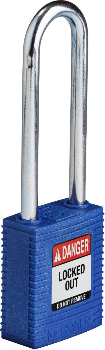 Brady (NYL-BLU-76ST-KD) SafeKey Nylon Lockout-Vorhängeschloss Mit Stahl Bügel 76.00 mm Blau KD - Ver
