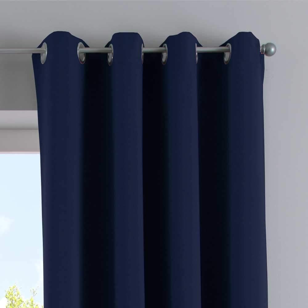 Gardinenbox Vorhänge Blickdicht »Newyork« Blau HxB 245x140 cm 2er-Pack Thermo-Gardinen Verdunkelungs