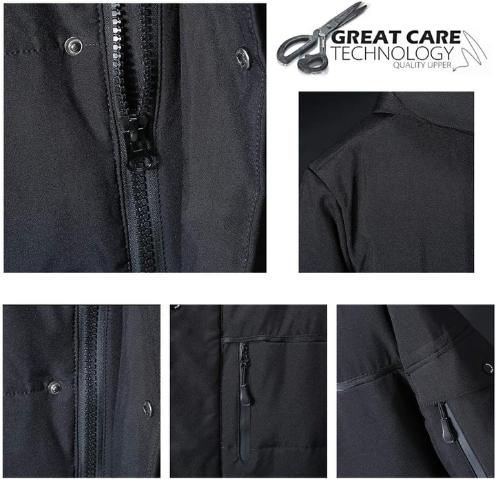 Allthemen Daunenmantel Herren Winter Lange Steppmantel mit Kapuze Warm Wintermantel Winterparka 3XL