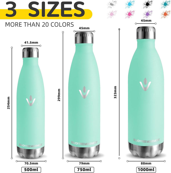 Thermosflasche- 1l- Trinkflasche Edelstahl, Trinkflasche Sport, BPA-freie, Trinkflasche Auslaufsiche