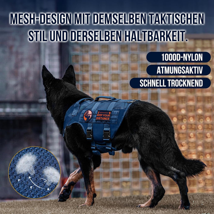 OneTigris No-Pull Hundegeschirr, AIRE MESH Einstellbar Sicherheitsgeschirr Ultra Atmungsaktiv für Gr