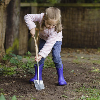 Kent & Stowe Kinder-Spaten – leichte Schaufel für Kinder aus Edelstahl, Kleiner Gartenspaten mit Sti