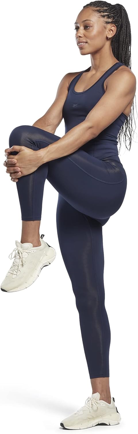 Reebok Damen Identitäts-Logo Leggings XXS Petite Vector Navy, XXS Petite Vector Navy