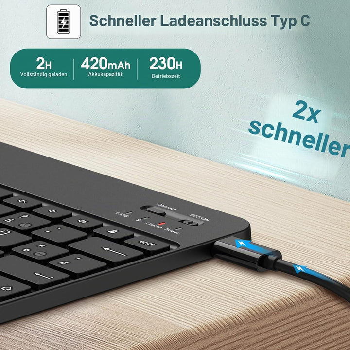 FINTIE Hülle mit Tastatur für iPad Air 13 Zoll M4/M3/M2 (2026/2025/2024), Soft TPU Rückseite Gehäuse