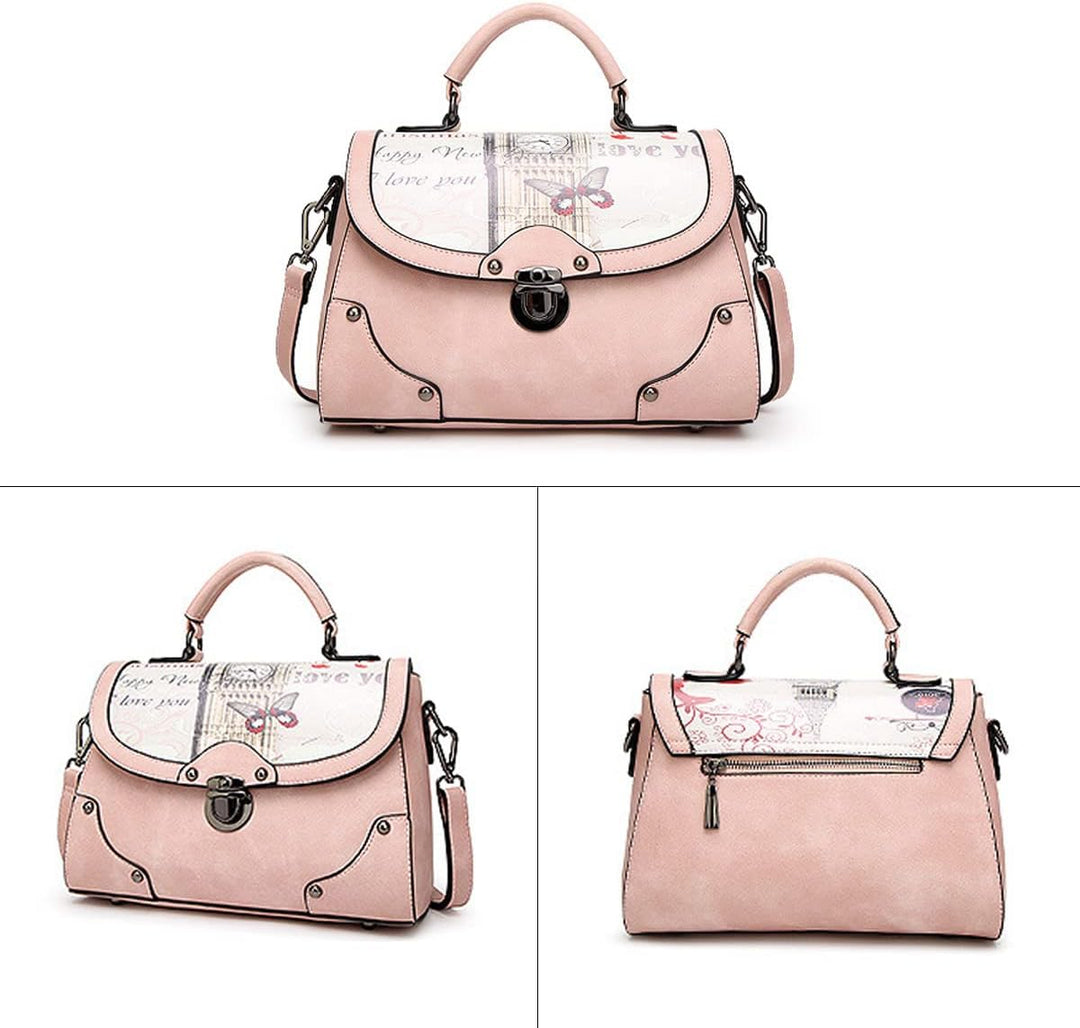 BUKESIYI Damen Tasche Umhängetasche Handtasche Frauen Klein Schultertasche Weekender Lack PU Leder C