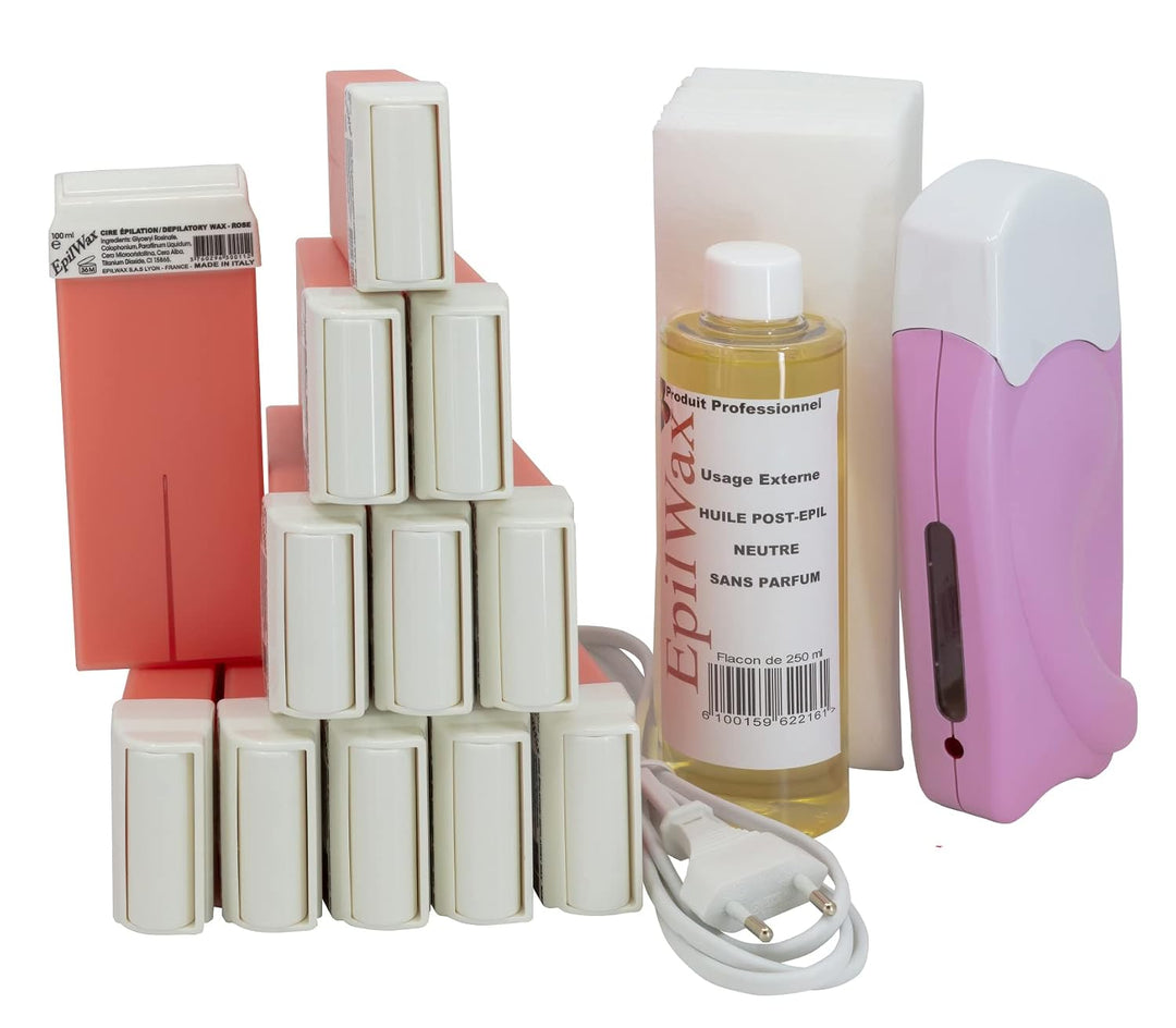 EpilWax - Komplettes Solo-Epilationsset mit: 1 Wachswärmer für die professionelle Haarentfernung - 1