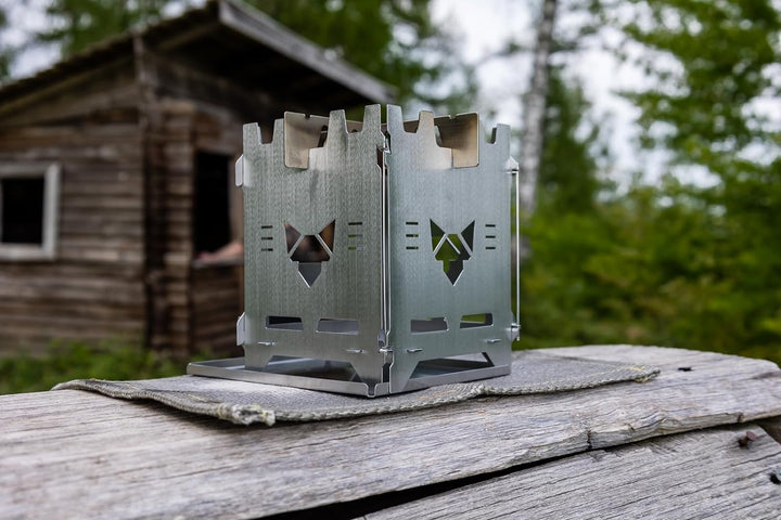 FENNEK Hobo Premium | Der faltbare Outdoor Kocher aus hitzebeständigem Edelstahl | XL-Set mit umfang