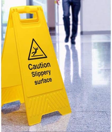 Aufstellschild mit Aufschrift "Caution Slippery Surface", doppelseitig, Gelb