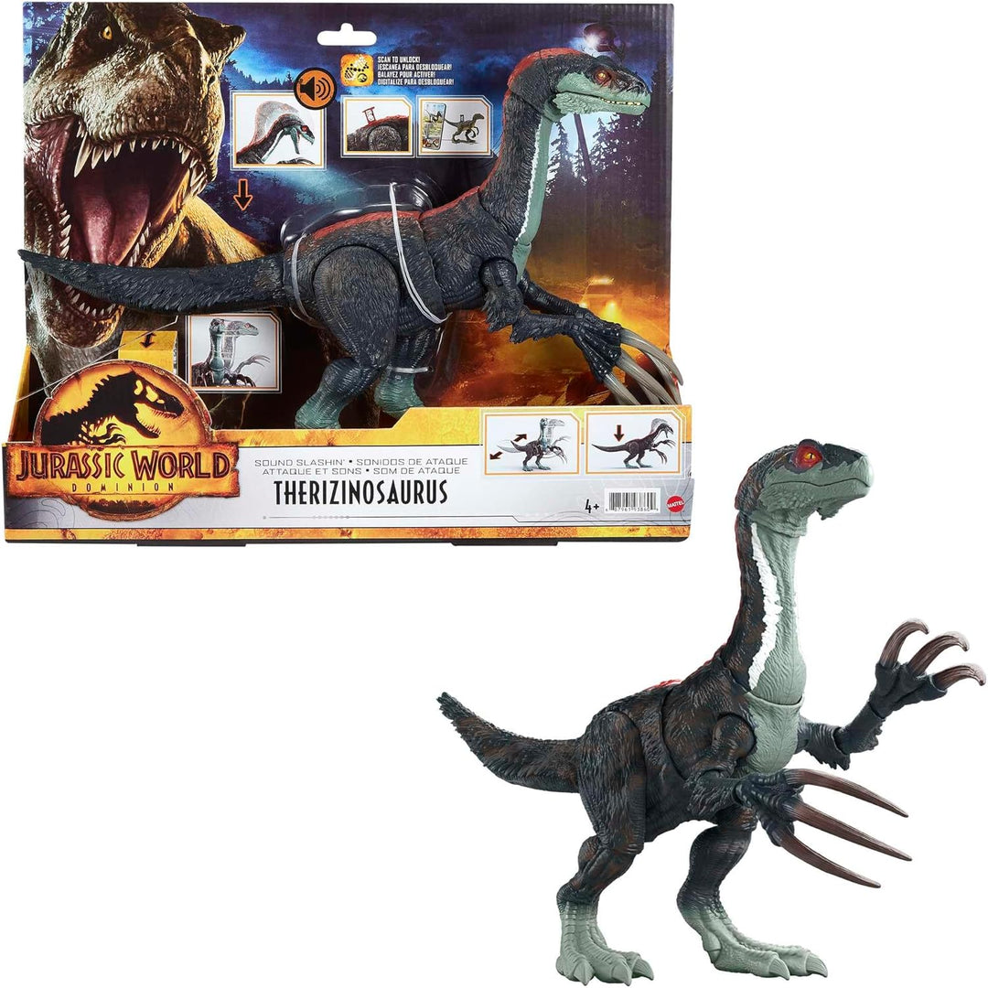 Jurassic World Dominion Sound Slashin Therizinosaurus Dinosaur Toy , Action Figure with Attack Featu